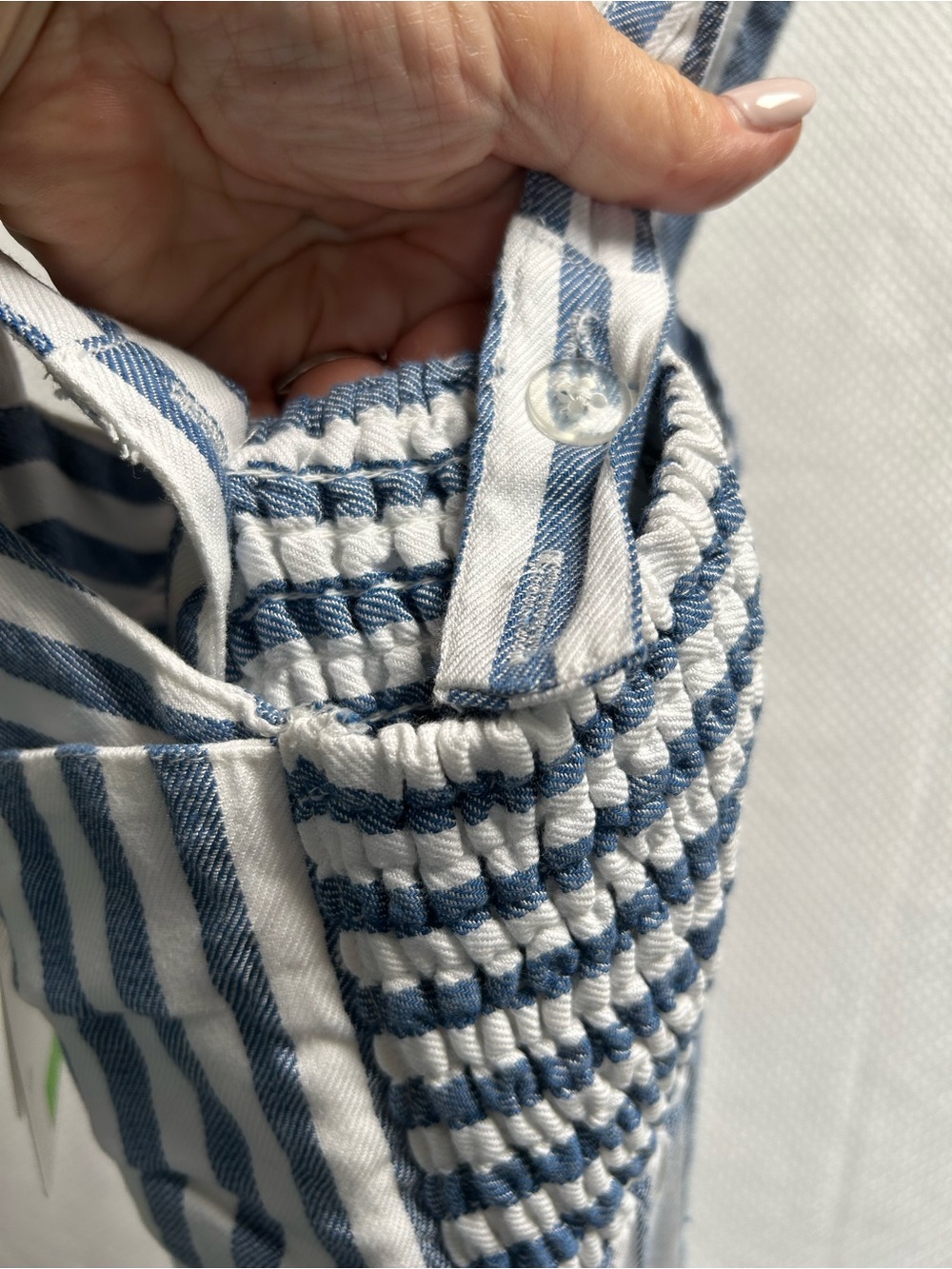 Mayoral Blue and White Striped Girls' Knot-Front Romper/Jumpsuit.NWT - Picture 3 of 7